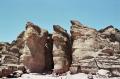 Timna National Park : Solomon's Pillars, red sandstone cliffs.
